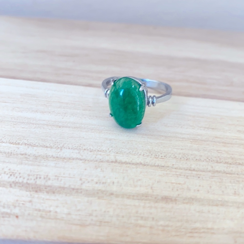 Silver rings Natural Jade rings Lucky jade rings
